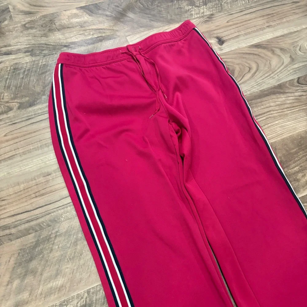 Vintage Y2K Nike Track Pants Boys L Red Baggy Side Stripe Athletic Sweatpants - Picture 2 of 7